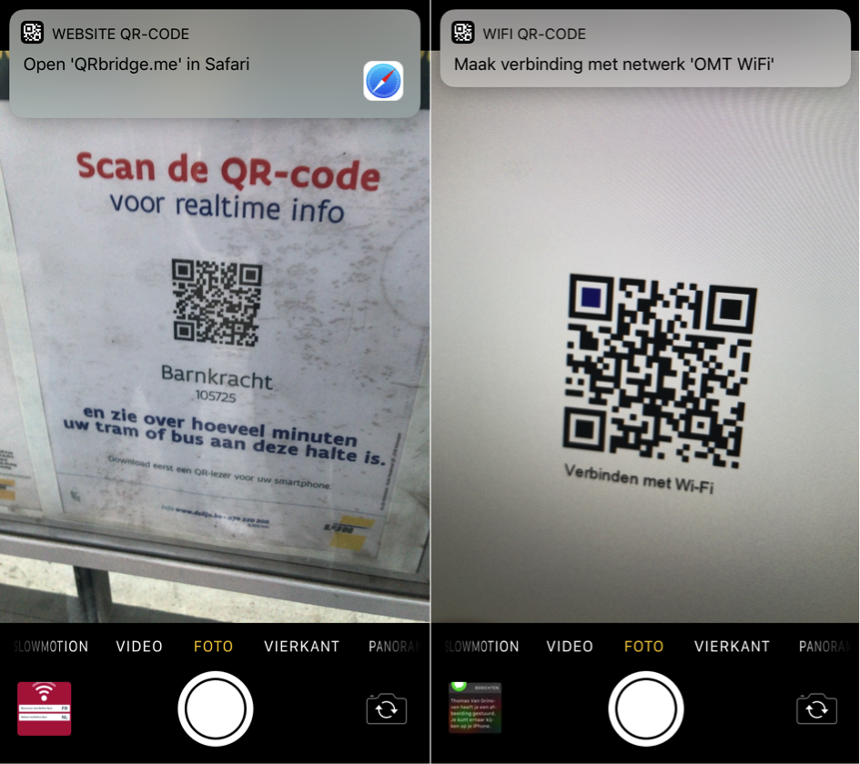 QR code on iOS
