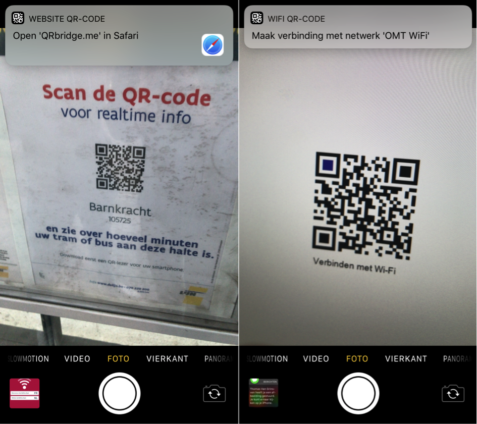 QR code on iOS QR code on iOS