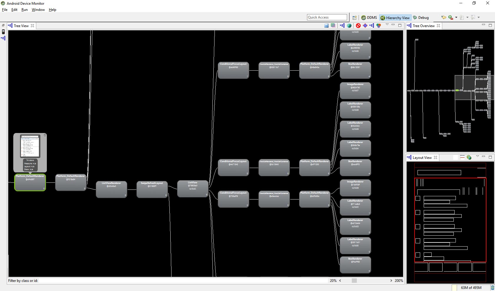 Products page in Hierarchy Viewer without layout compression