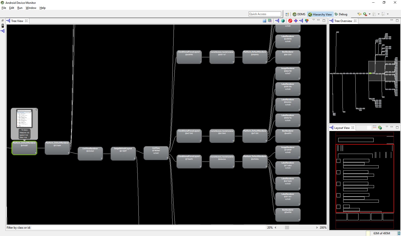 Products page in Hierarchy Viewer without layout compression