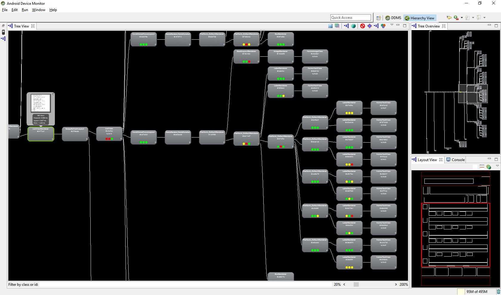 Profiling of listview